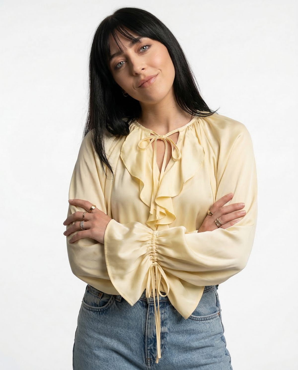 Liora Selim Blouse with Puff Sleeves