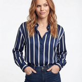 Silk Fabric Striped Blouse