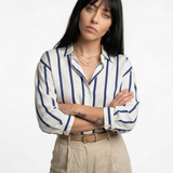 Silk Fabric Striped Blouse