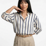 Silk Fabric Striped Blouse