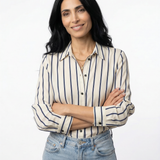 European Striped Shirt with Buttons