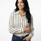 European Striped Shirt with Buttons
