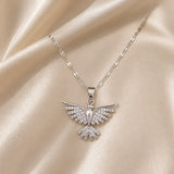 Phoenix Necklace in White Gold with Zircon