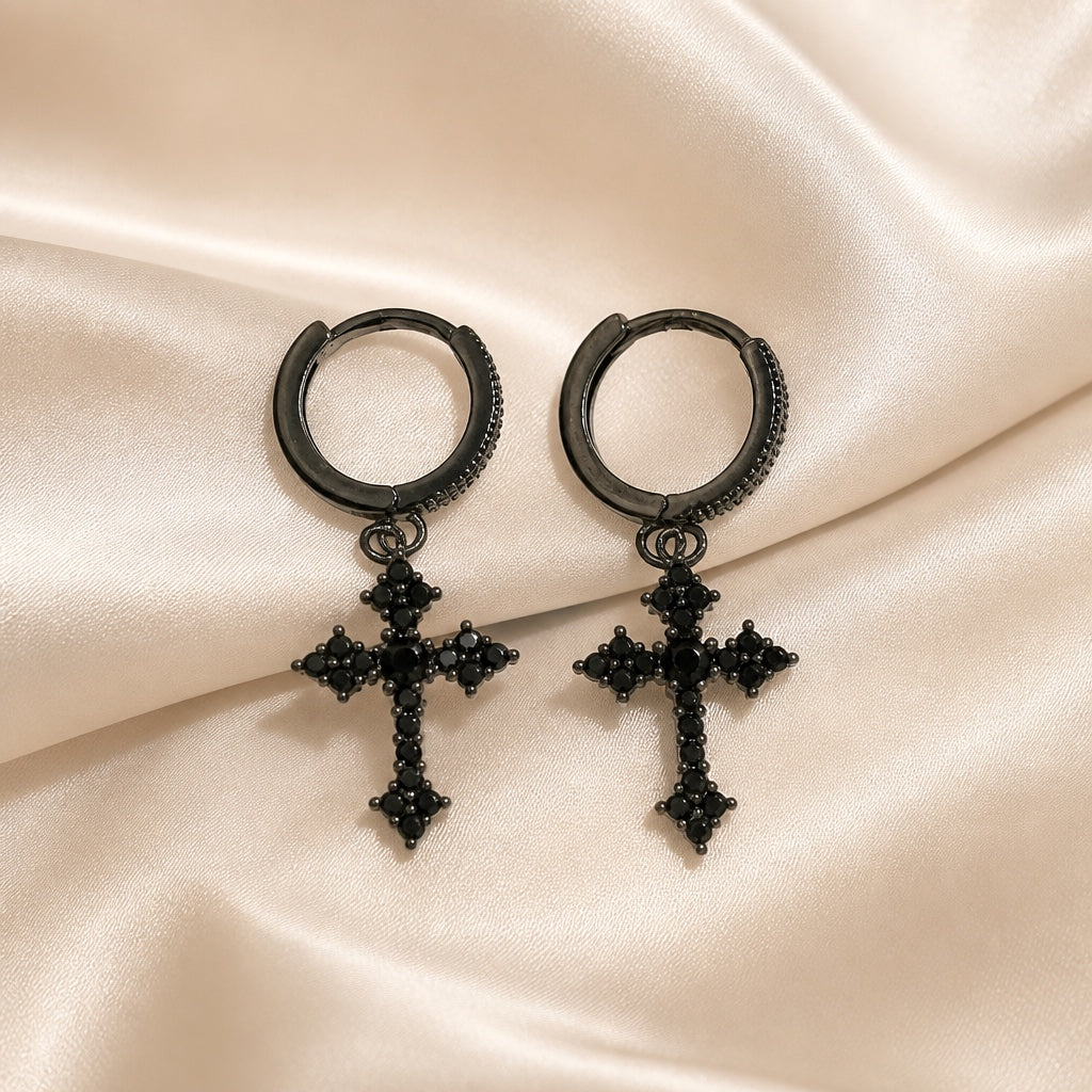 White Gold Earrings with Embedded Zirconia