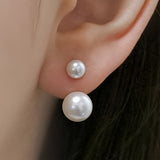 Statement Earrings with Double Pearls
