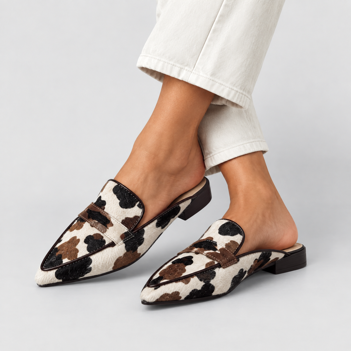 Maria | Comfortable Moccasins with Cow Print