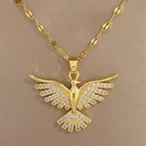 Phoenix Necklace in White Gold with Zircon