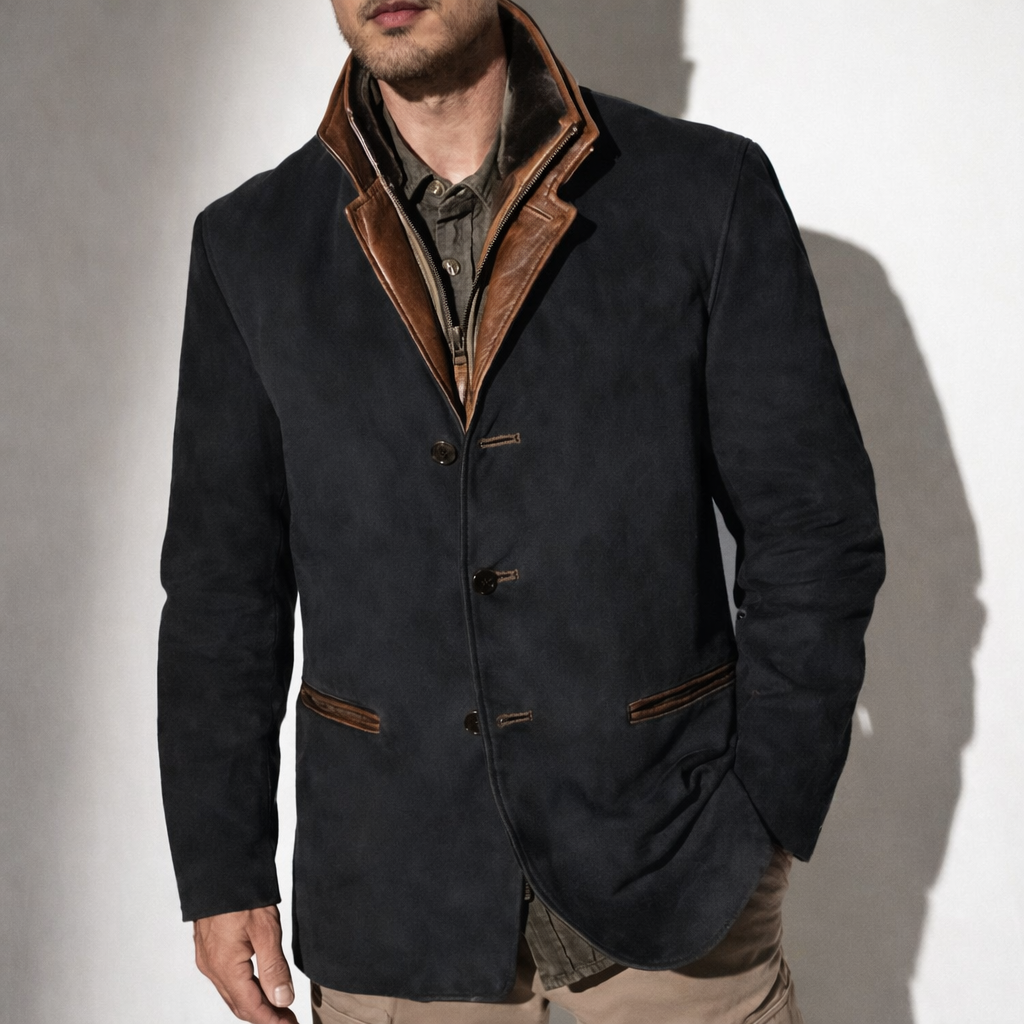 Danoir Pairs™ | Men's Suede Jacket with Leather Details – Timeless Elegance
