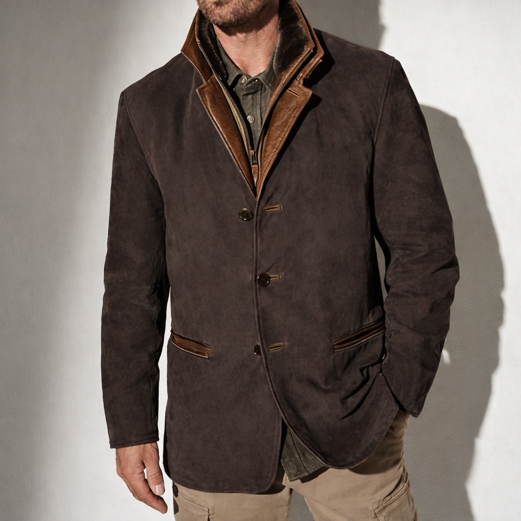 Danoir Pairs™ | Men's Suede Jacket with Leather Details – Timeless Elegance