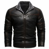 Danoir Paris™ | Warm Double Winter Jacket – Men's Synthetic Leather