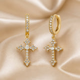 White Gold Earrings with Embedded Zirconia