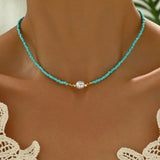 Minimalist Necklace in Turquoise and Beads