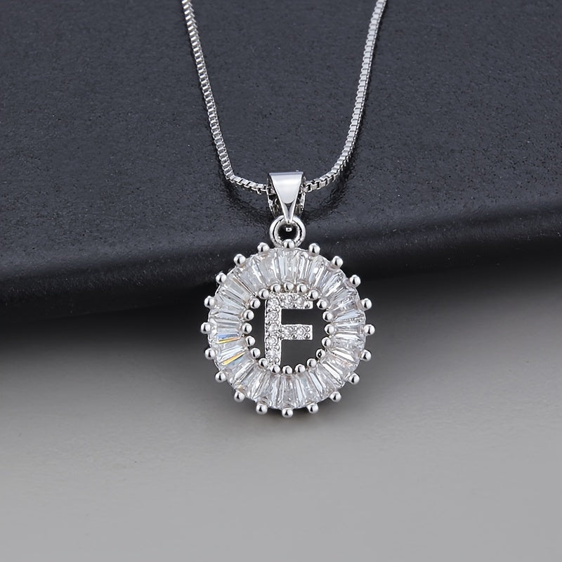 Necklace in White Gold with Initial "Z" and Zirconia