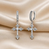 White Gold Earrings with Embedded Zirconia