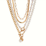 Set of Multi-Layer Necklaces with Modern Beads