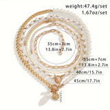 Set of Multi-Layer Necklaces with Modern Beads