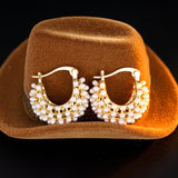 Hoop Earrings with Chunky Pearls