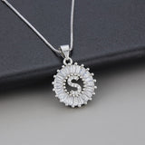 Necklace in White Gold with Initial "Z" and Zirconia