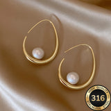 Earrings with Hanging Pearls
