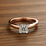 Square Ring in Crystal and White Gold