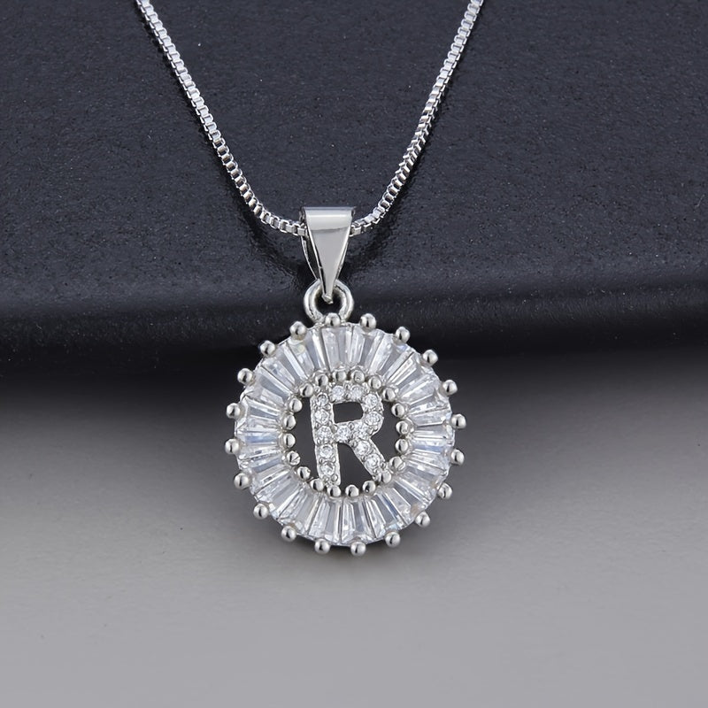 Necklace in White Gold with Initial "Z" and Zirconia