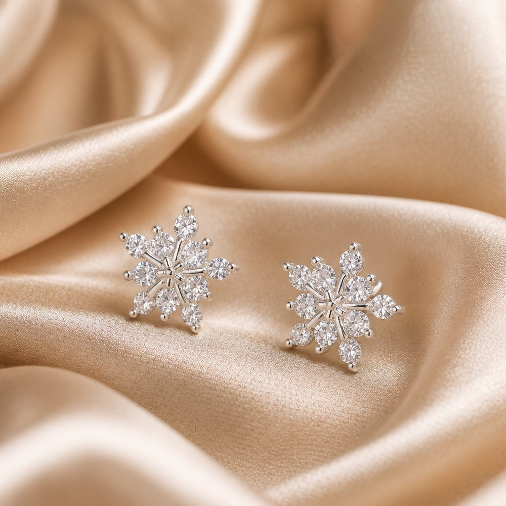 Gold Snowflake Shaped Earrings