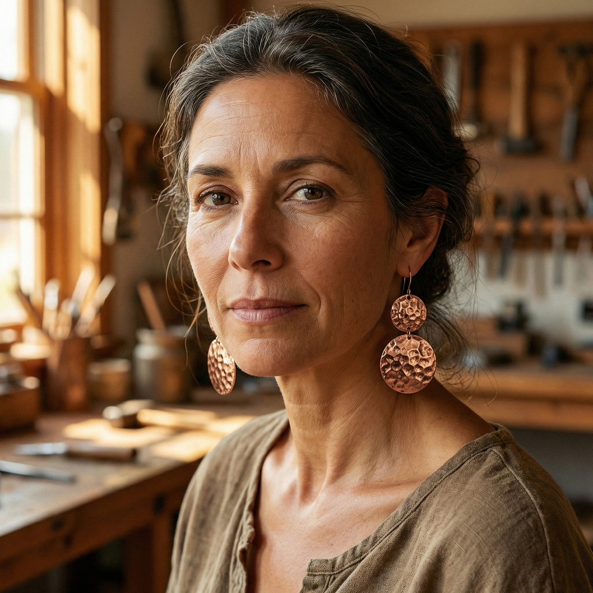 Calista Santorini Copper Earrings