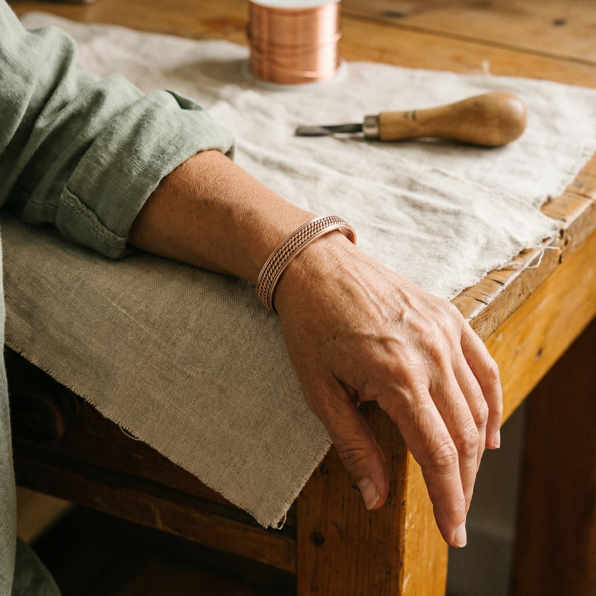 Calista Santorini Copper Wave Bracelet