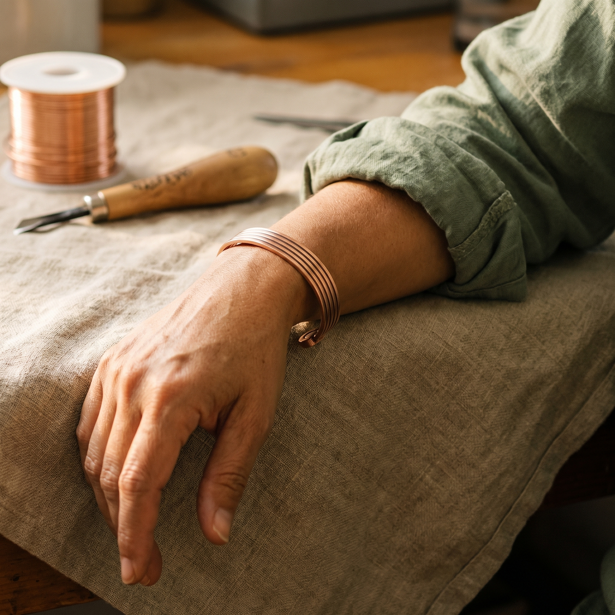 Calista Santorini Ridge brass bracelet