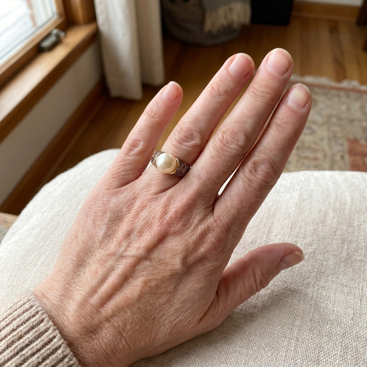 Vintage Ring with Gold Daisy