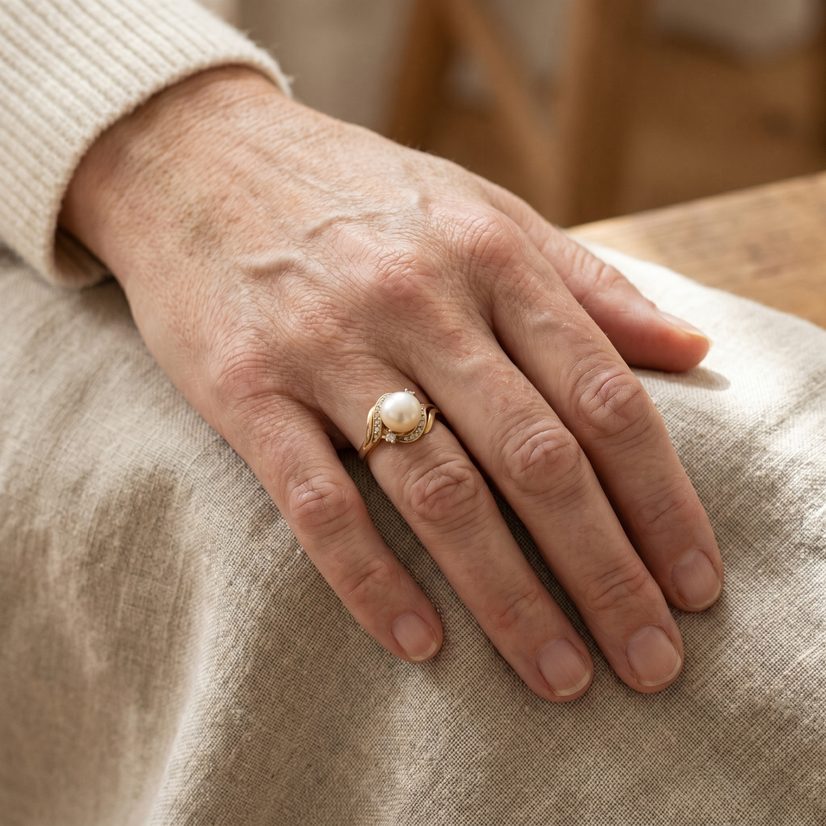 Elegant Ring with Daisy and Shiny Gold