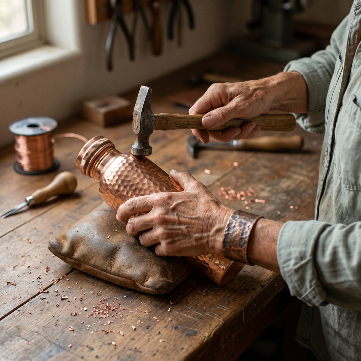 Calista Santorini pure copper water bottle