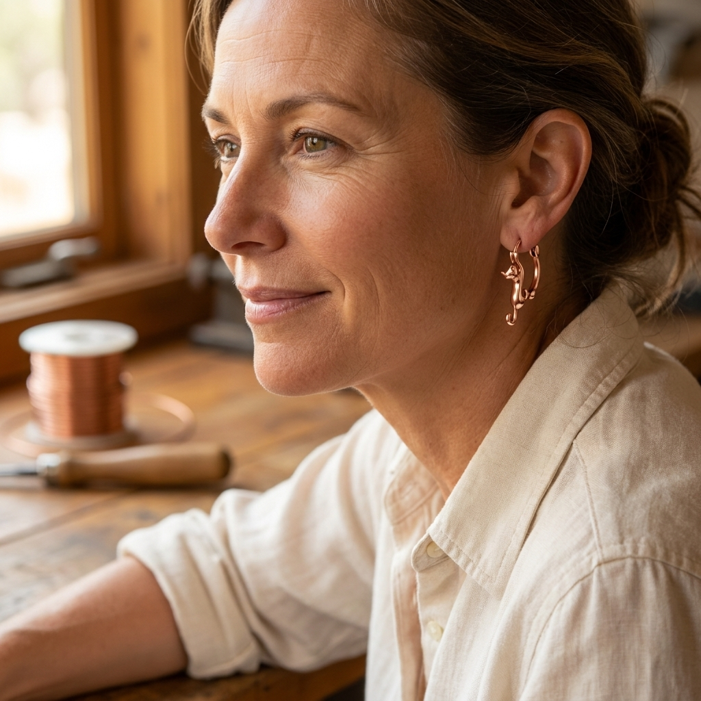 Calista Santorini Twisted Copper Earrings