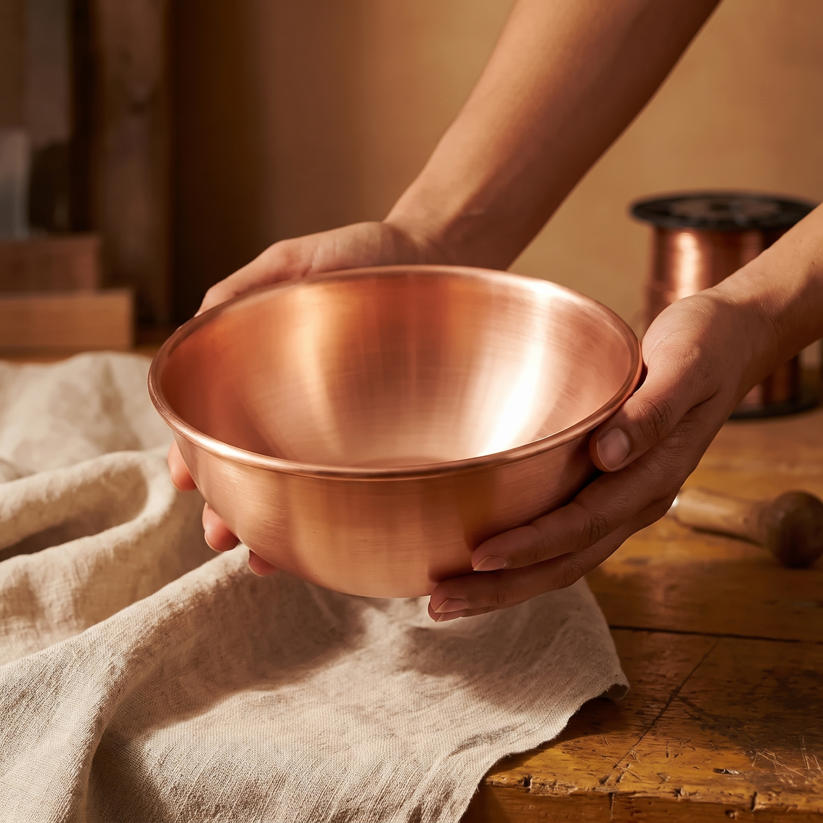 Calista Santorini Handmade Hammered Bronze Container