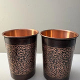 Eva Dublin Set of 2 Pink Pattern Copper Glasses