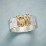 Silver Ring with Gold Thread