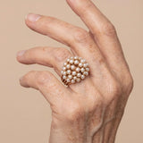 Gold Ring with Pearl Coating Classic