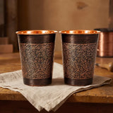 Eva Dublin Set of 2 Pink Pattern Copper Glasses