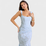 Carisia - Long Blue Dress