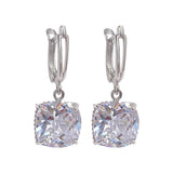 Drop Earrings in White Gold and Zirconia