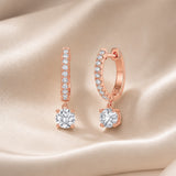 White Gold Earrings with Moissanite in Round Cut