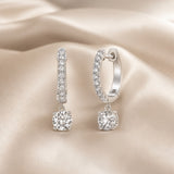 White Gold Earrings with Moissanite in Round Cut