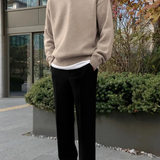 Wool Coat with Semi-Closure and Buttons