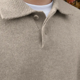 Wool Coat with Semi-Closure and Buttons