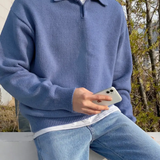 Wool Coat with Semi-Closure and Buttons