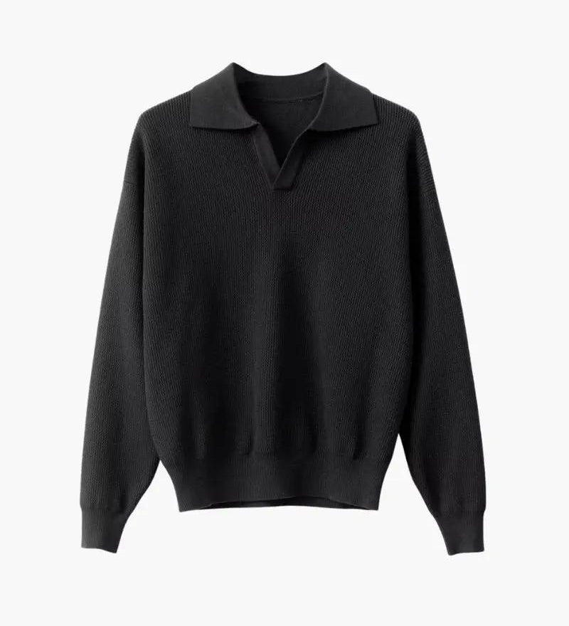 Polo Sweater from Woven Fabric