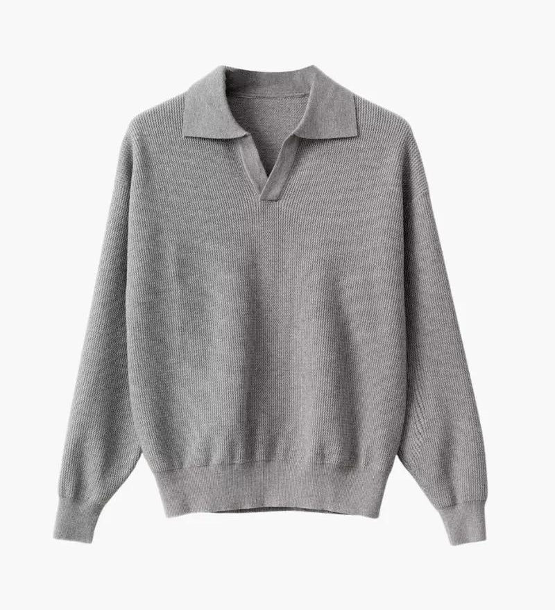 Polo Sweater from Woven Fabric
