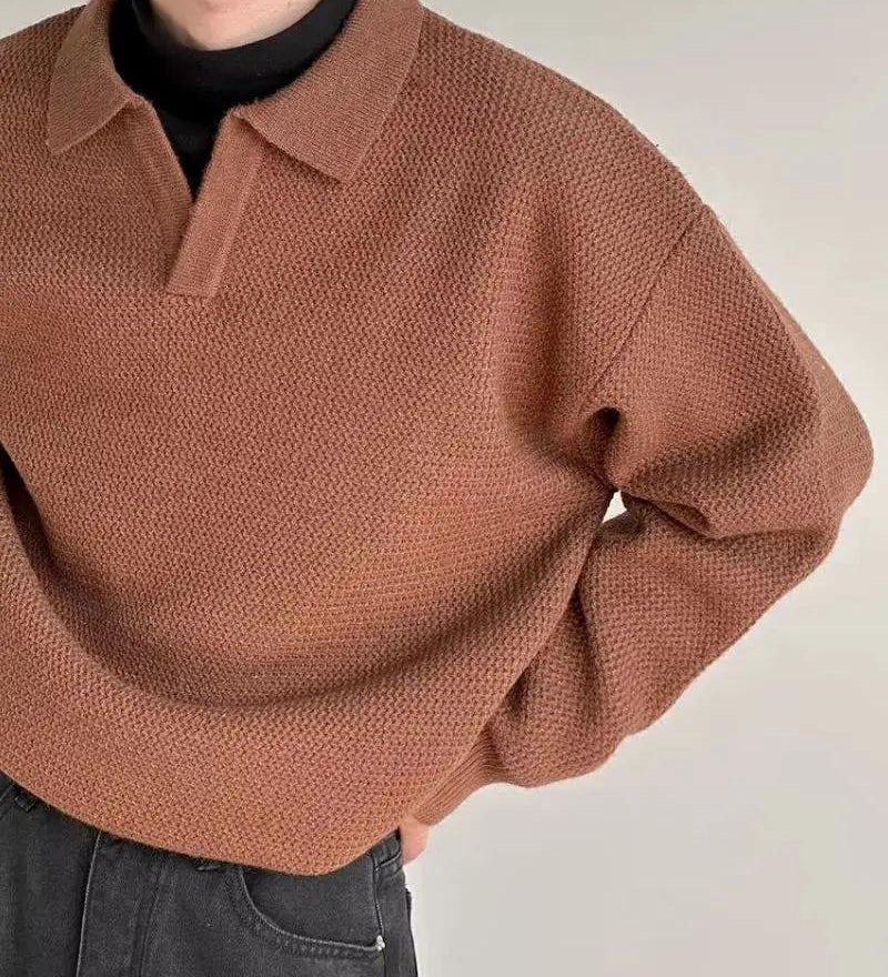 Polo Sweater from Woven Fabric