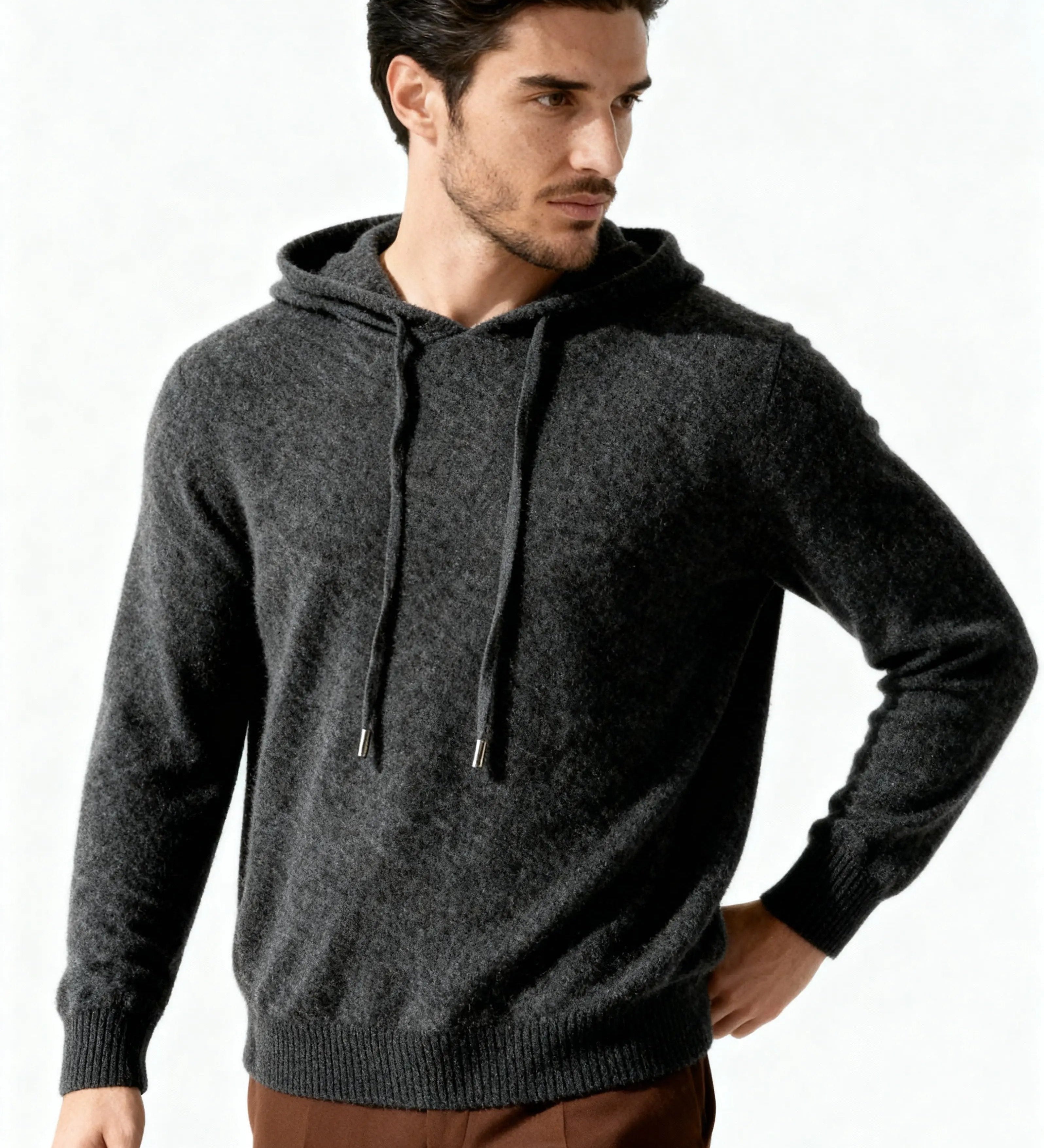 100% Cashmere Hooded Sweatshirt