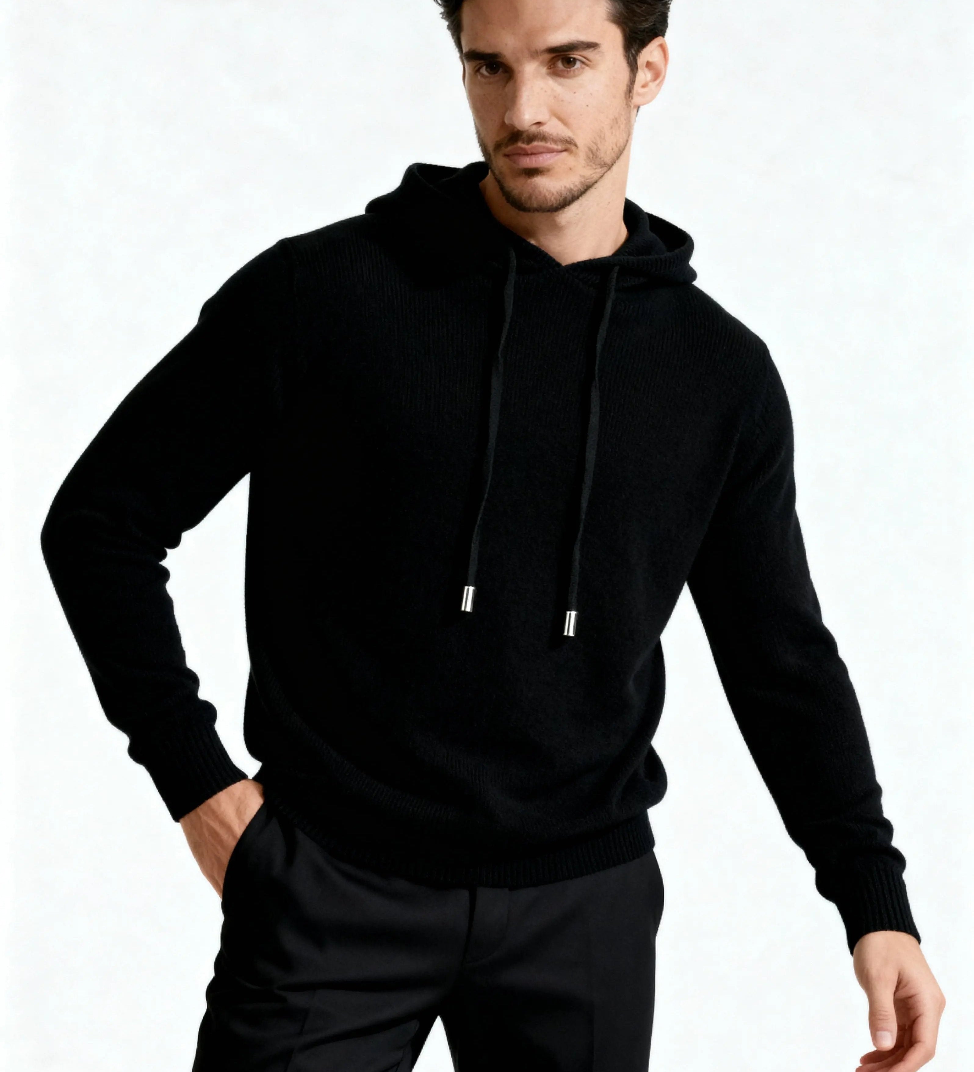 100% Cashmere Hooded Sweatshirt